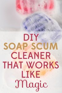 I didn't think it was possible to clean the soap scum in my shower, but this DIY cleaner worked like magic! And it only has two ingredients!