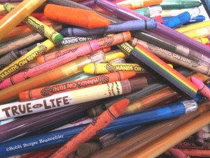 These slightly used crayons still have lots of life in them.
