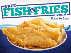 Score FREE fish and chip today! Yum!