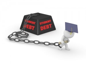 Are you chained to your student loan debt! Learn the best way to pay back your loans today. Via Shutterstock. 