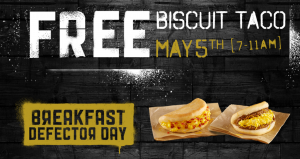 Score a FREE breakfast taco at Taco Bell today. Yum! 