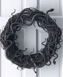 Creepy snake wreath from Martha Stewart