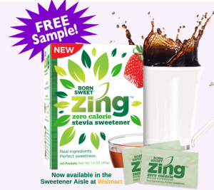 Score a FREE Zing stevia sweetener sample today!