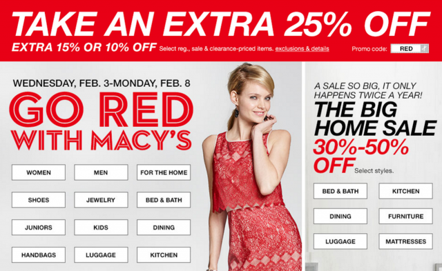 Macy's home sale extra 25 off Clearance