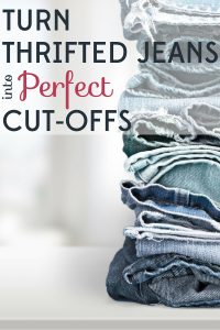 The perfect cut-offs are hard to find, so make your own with thrifted jeans! All you need are scissors, tweezers, and a little know-how.