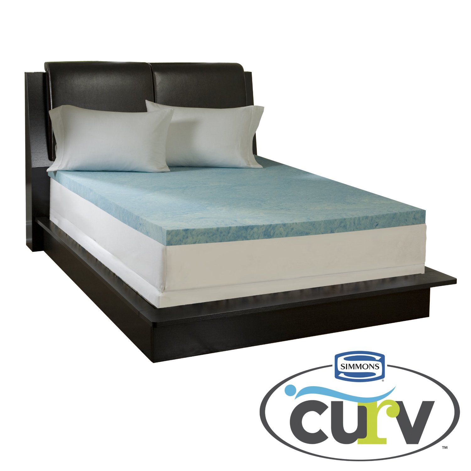 Simmons Curv 3inch Flat Gel Memory Foam Mattress Topper Only 64.99