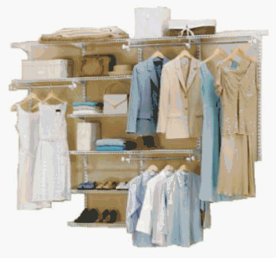 Rubbermaid 4-to-8-Foot Deluxe Custom Closet Organizer System Kit Only