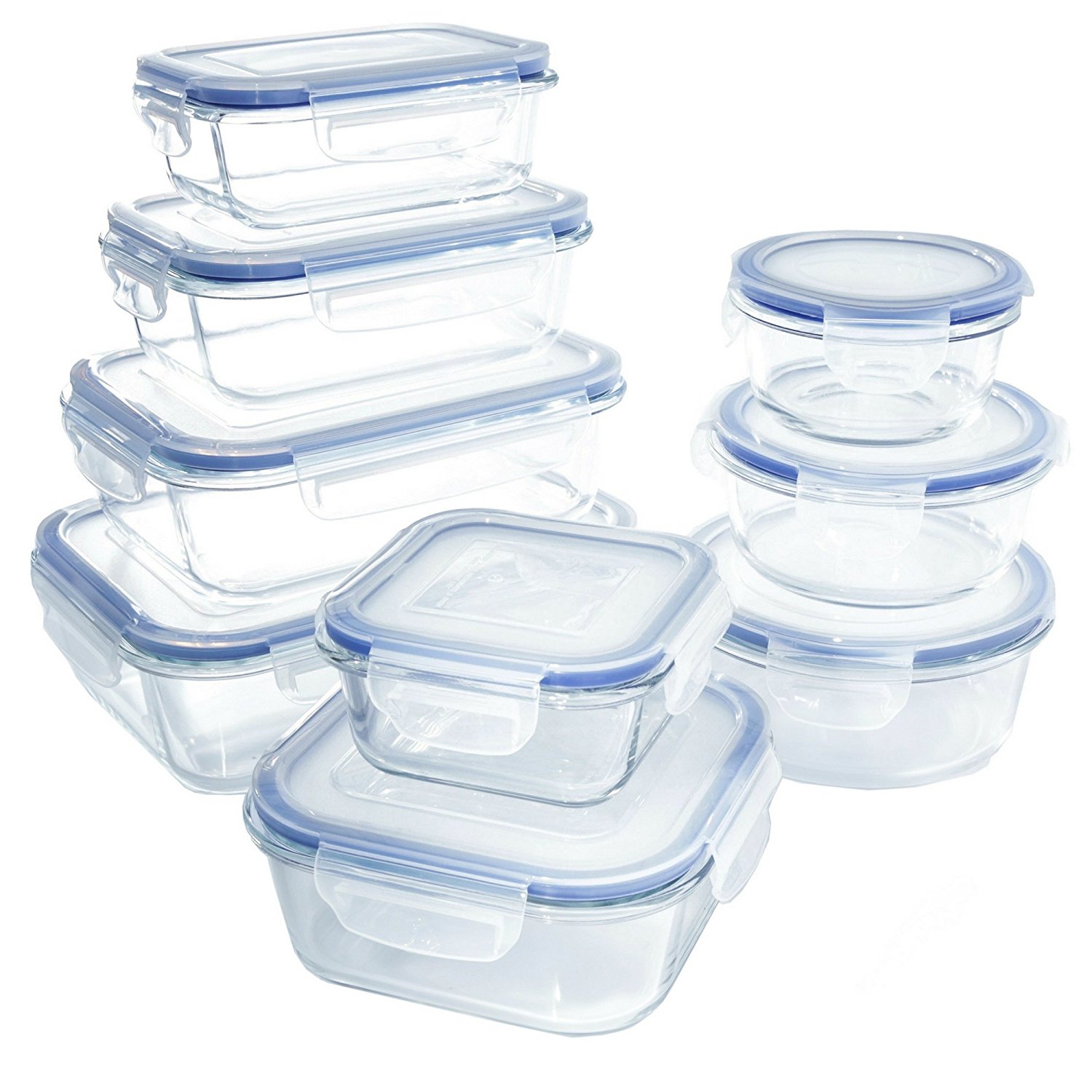Glass Food Storage Container Set Safe for Dishwasher, Freezer