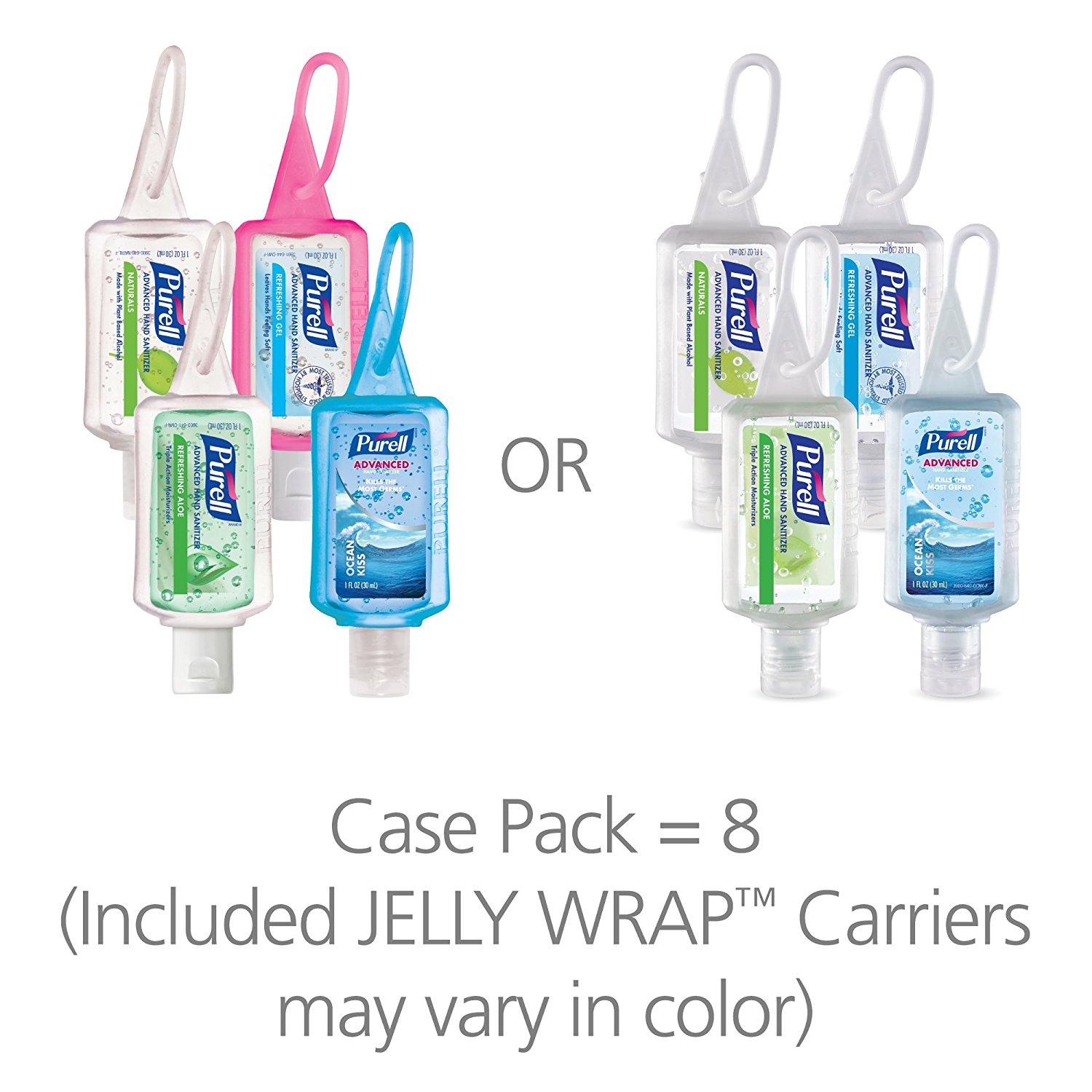 PURELL 8 Pack Advanced Hand Sanitizer Portable Jelly Wrap Bottles 9.85