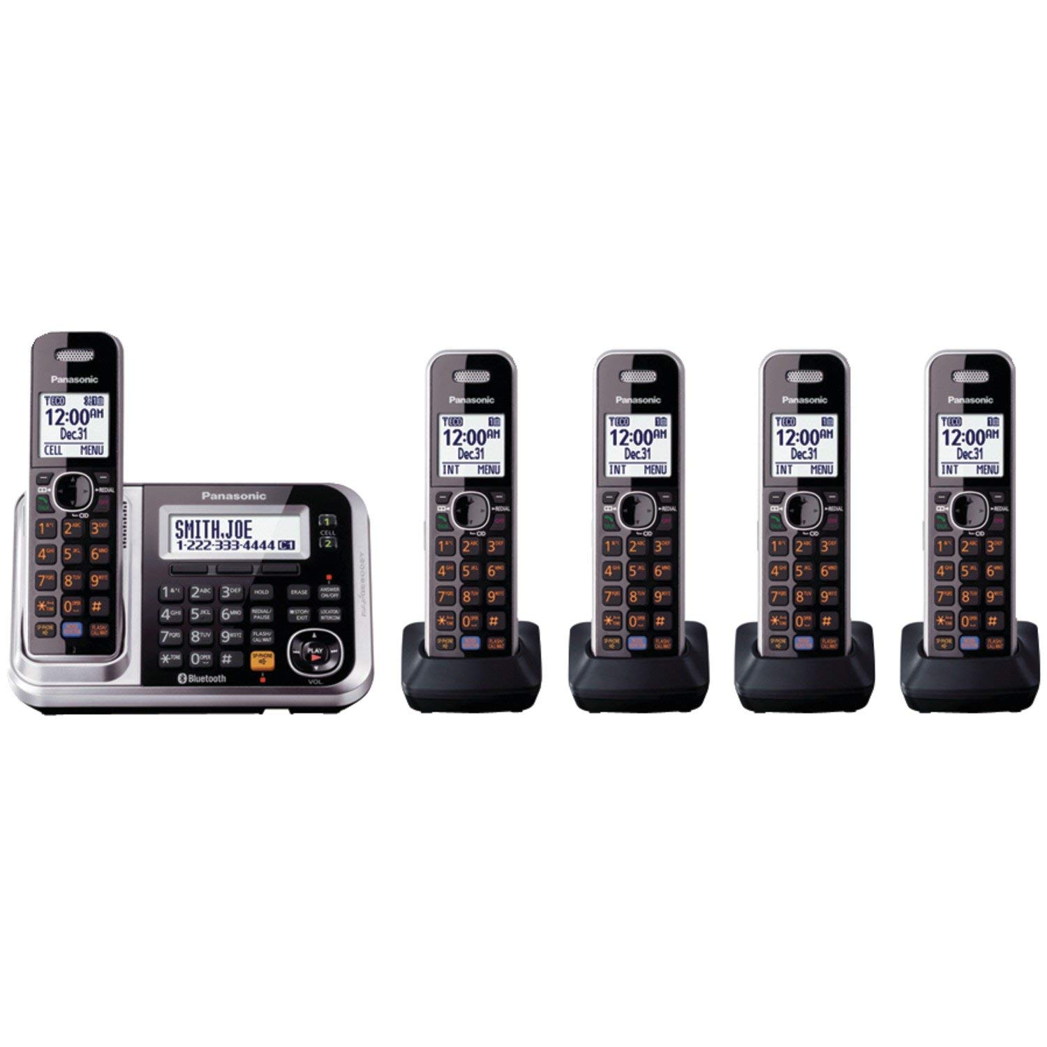 PANASONIC BLUETOOTH CORDLESS PHONE KXTG7875S LINK2CELL WITH ENHANCED