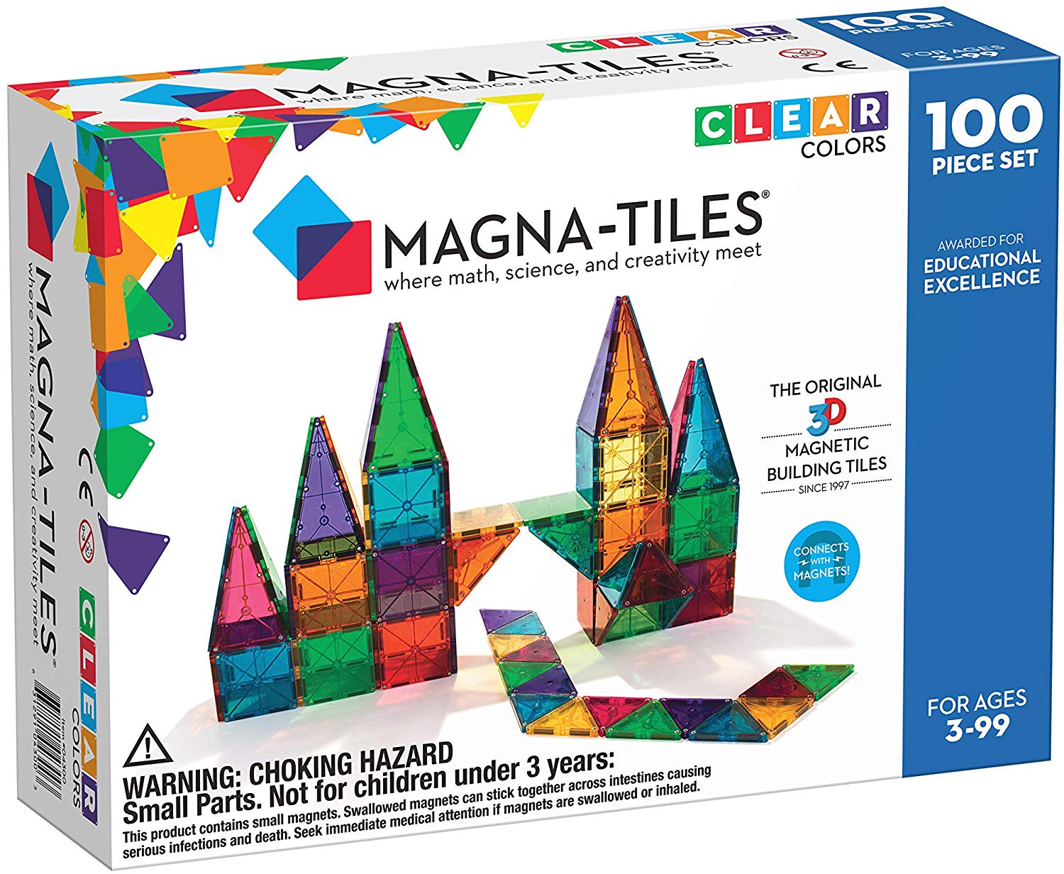 MagnaTiles Clear Colors 100 Piece Set Only 89.99