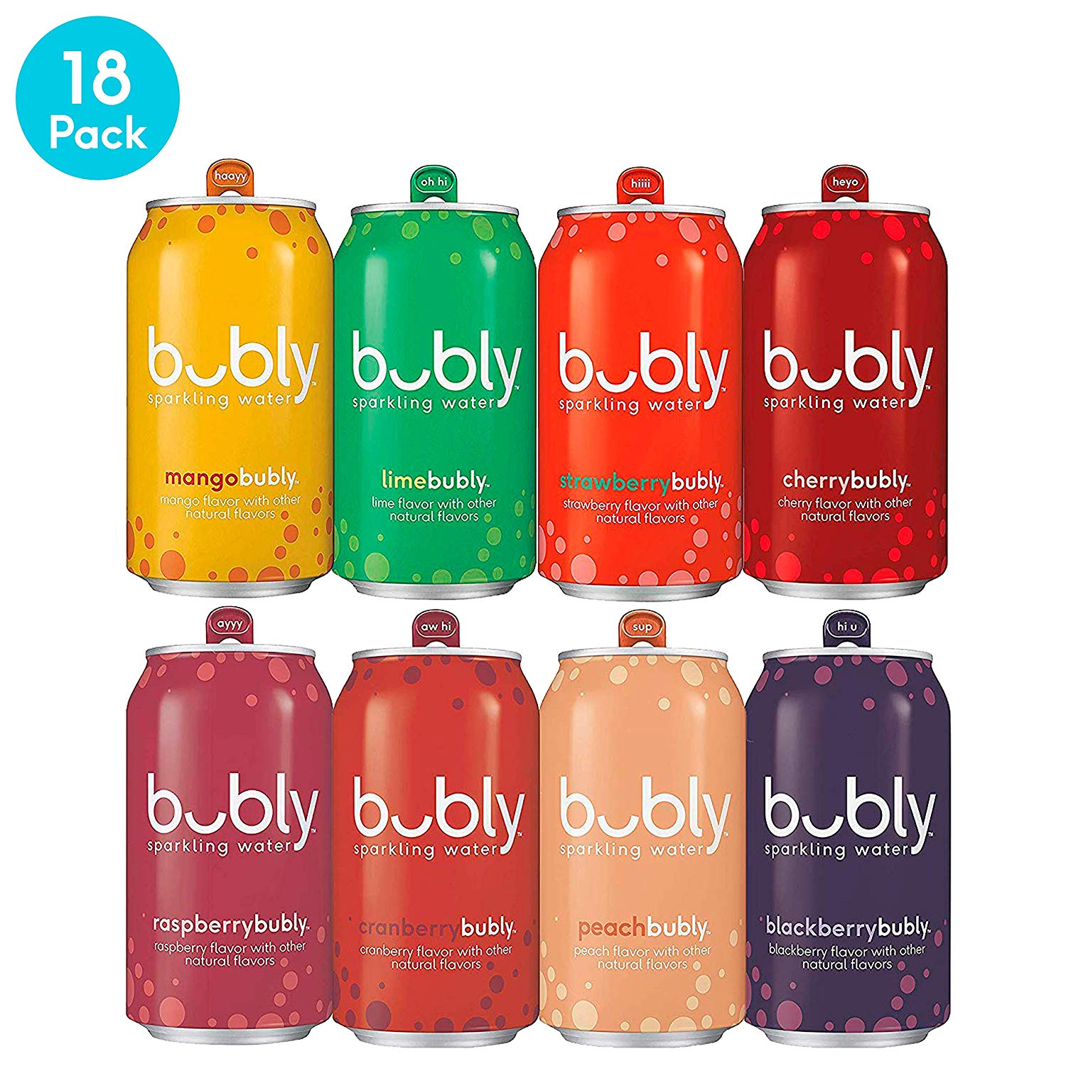 bubly Sparkling Water, 8FL Berry Bliss VP, 12 Fluid Ounces Cans, 6531.7