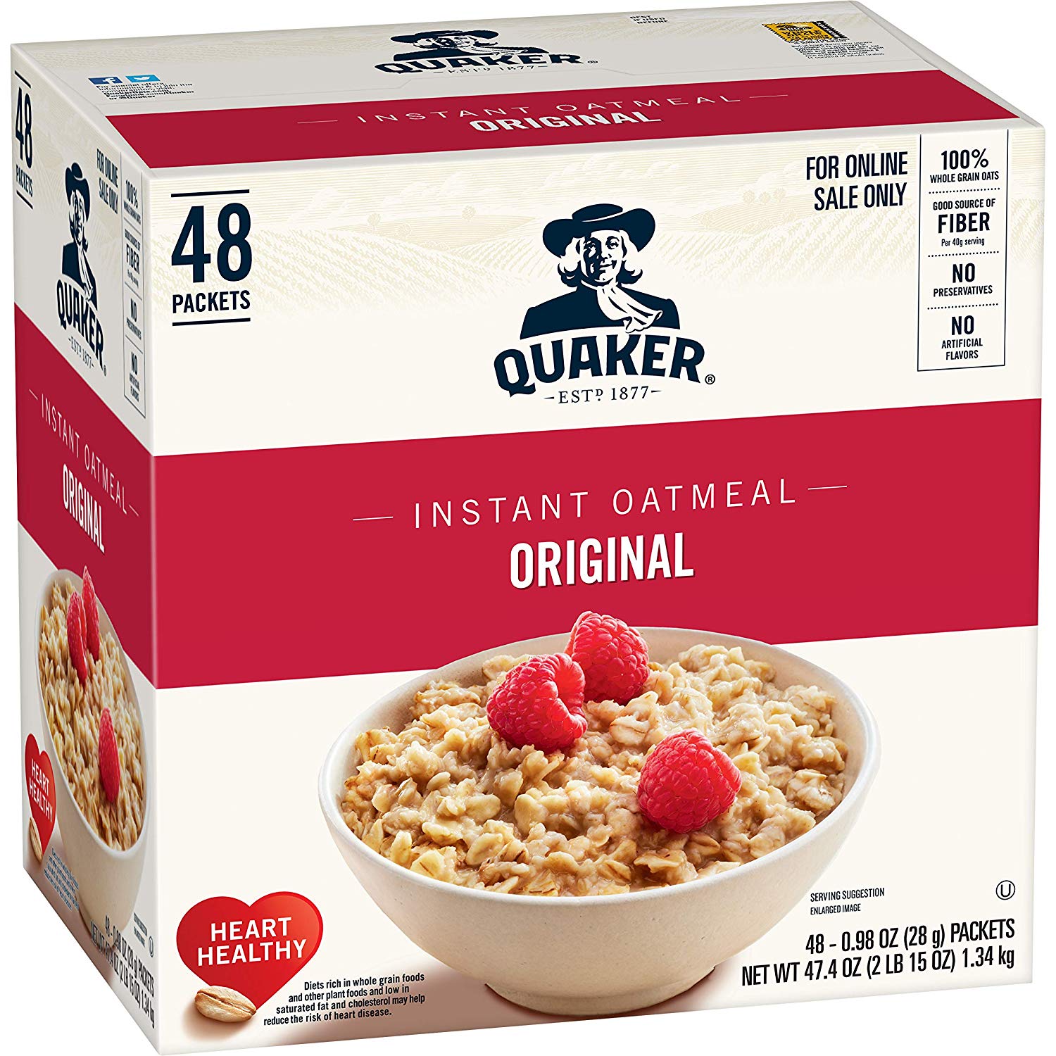 Quaker Instant Oatmeal Original Individual Packets 48 Count 796