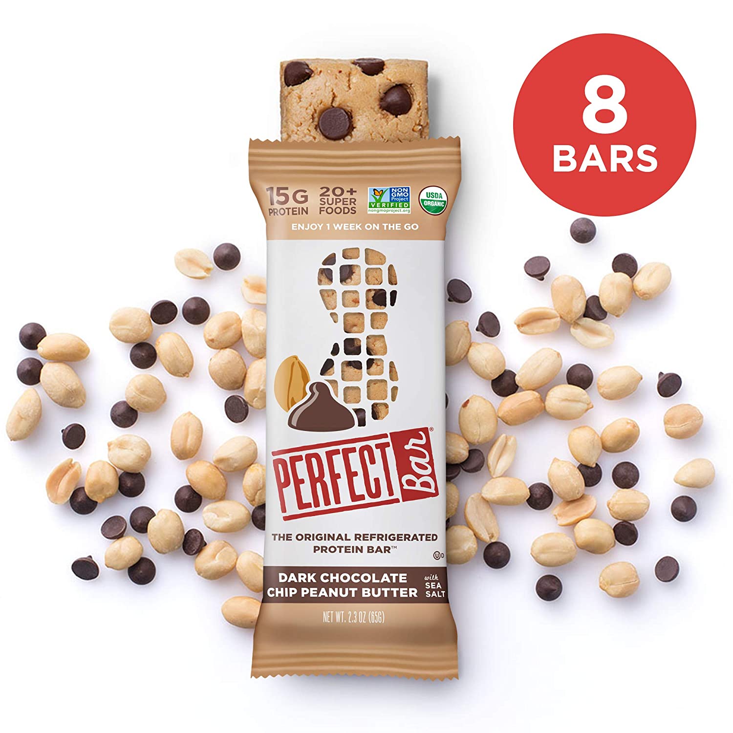 Perfect Bar Original Refrigerated Protein Bar, Dark Chocolate Chip ...