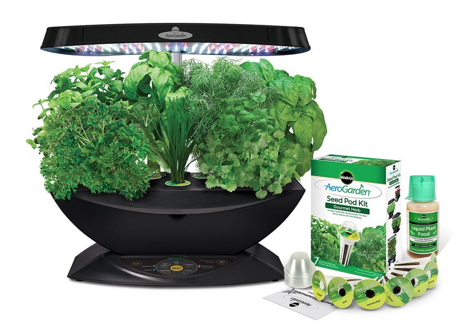 Miracle-Gro AeroGarden 7 LED Indoor Garden with Gourmet Herb Seed Kit ...
