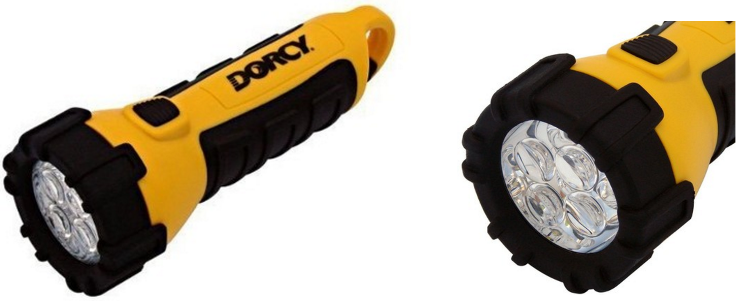 dorcy flashlight how to install batteries