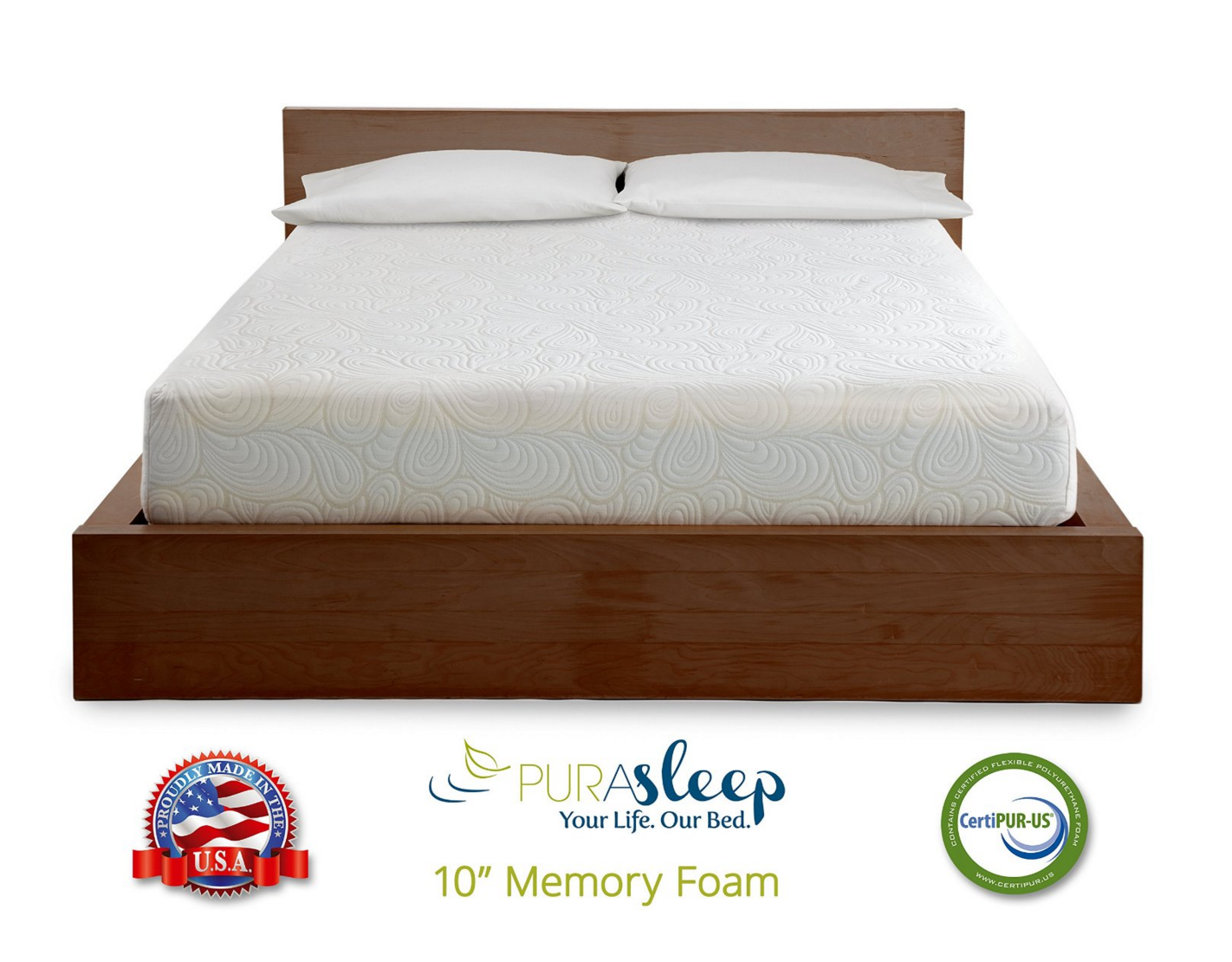 purasleep 10 inch coolflow memory foam mattress