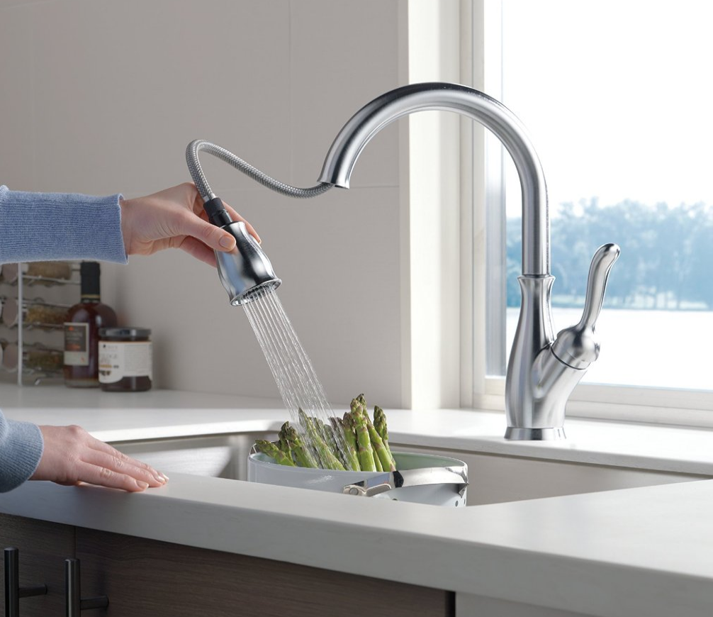 Delta Faucet Leland Single Handle Pull Down Kitchen Faucet Only $155.07 ...