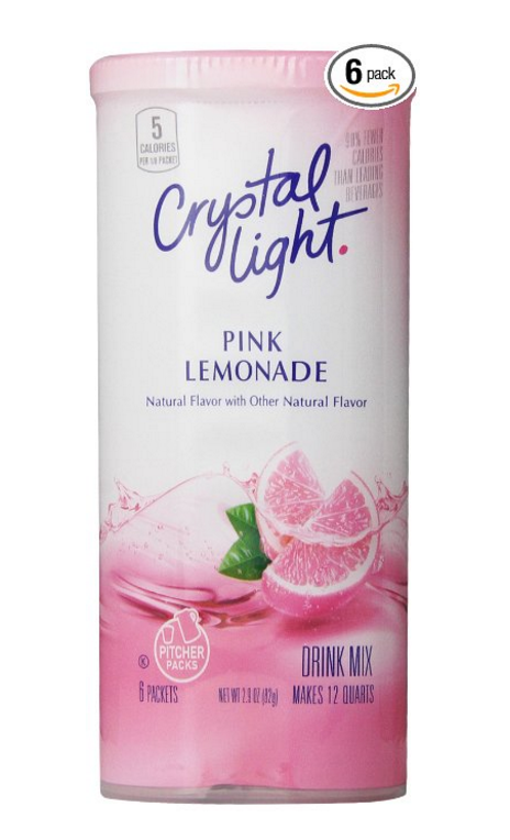 Pack of 6 Crystal Light Pink Lemonade, (12-Quart) 2.9 Ounce Canisters ...