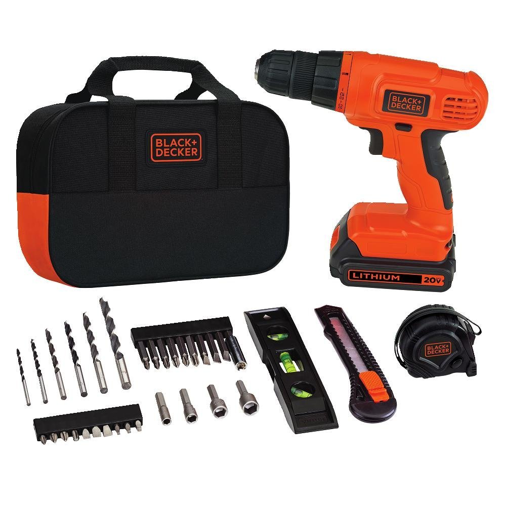 Black & Decker 20V Lithium Drill/Driver Project Kit only $49!