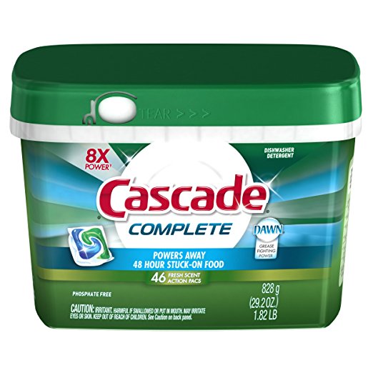 Cascade Complete ActionPacs Dishwasher Detergent Fresh Scent 46 Ct Only ...