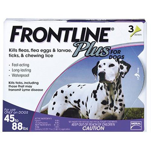 Frontline Plus for 45 to 88-Pound Dogs and Puppies, 3-Doses Only $25.49!