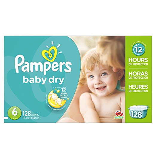 Pampers Baby Dry, size 6 (128 count package) only $17.40