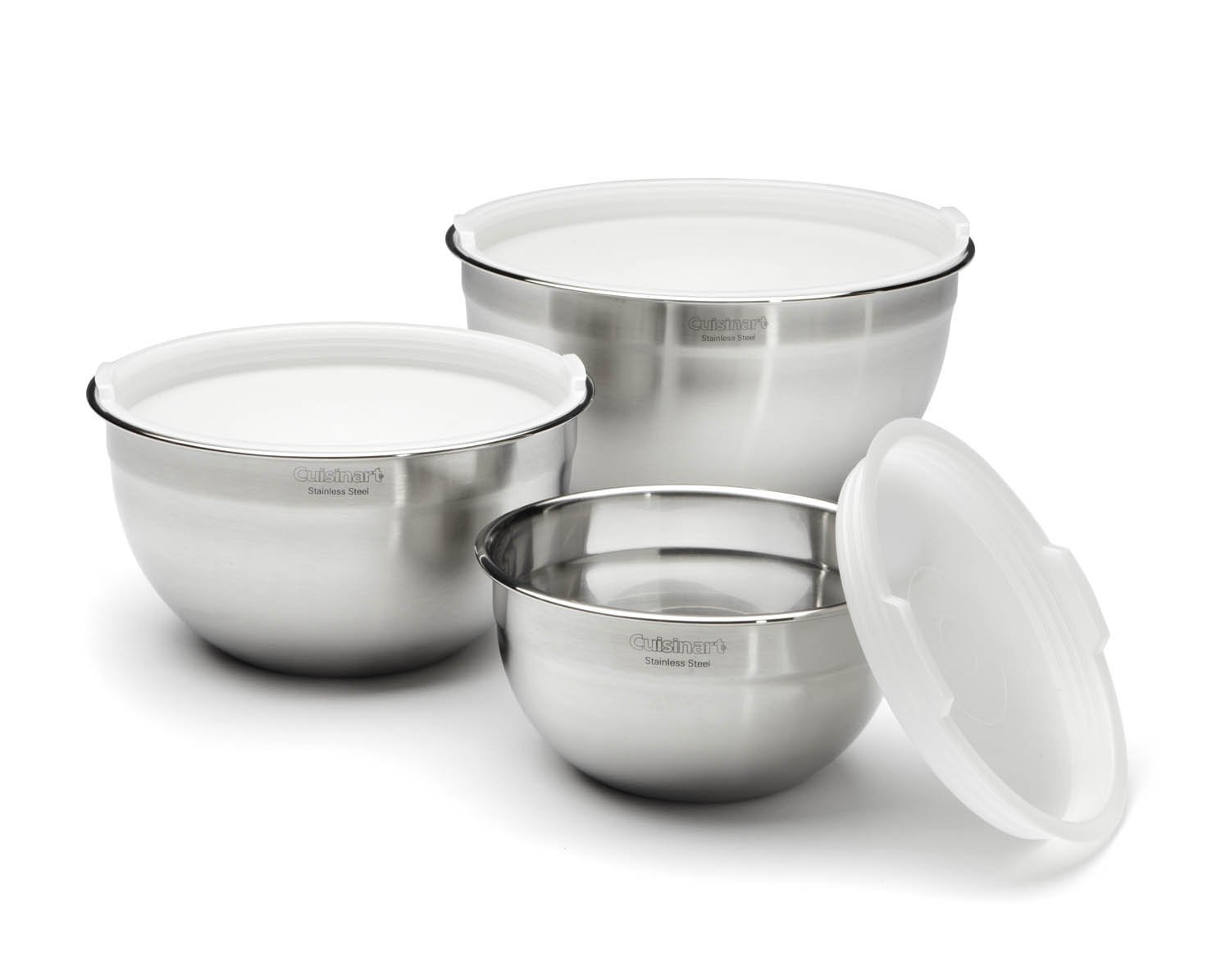 cuisinart stainless steel mixing bowls with lids set of 3 cuisinart stainless steel mixing bowls with lids set of 3