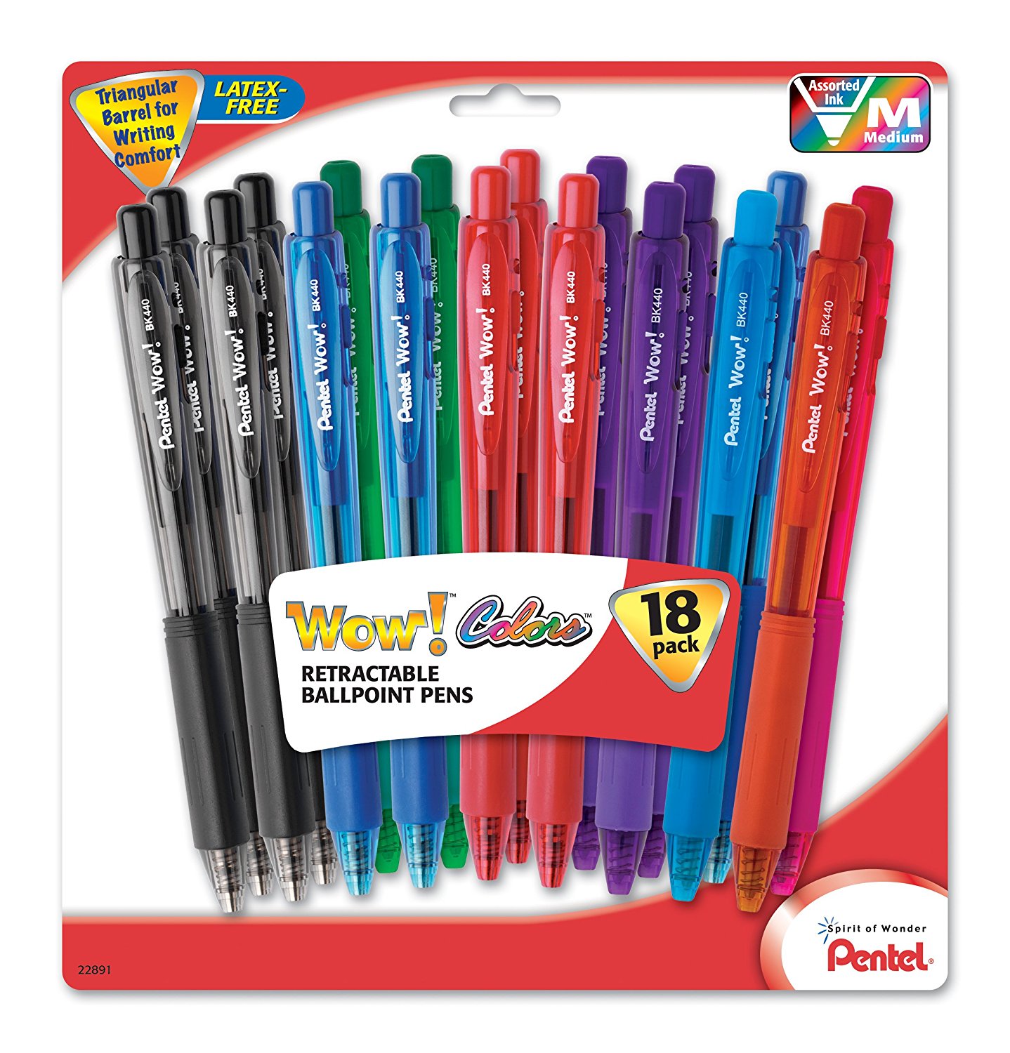 Pentel WOW! Retractable Ballpoint Pens 18-Pack $5