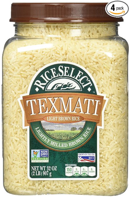 RiceSelect Texmati Light Brown Rice 32 oz Jars (Pack of 4 ...