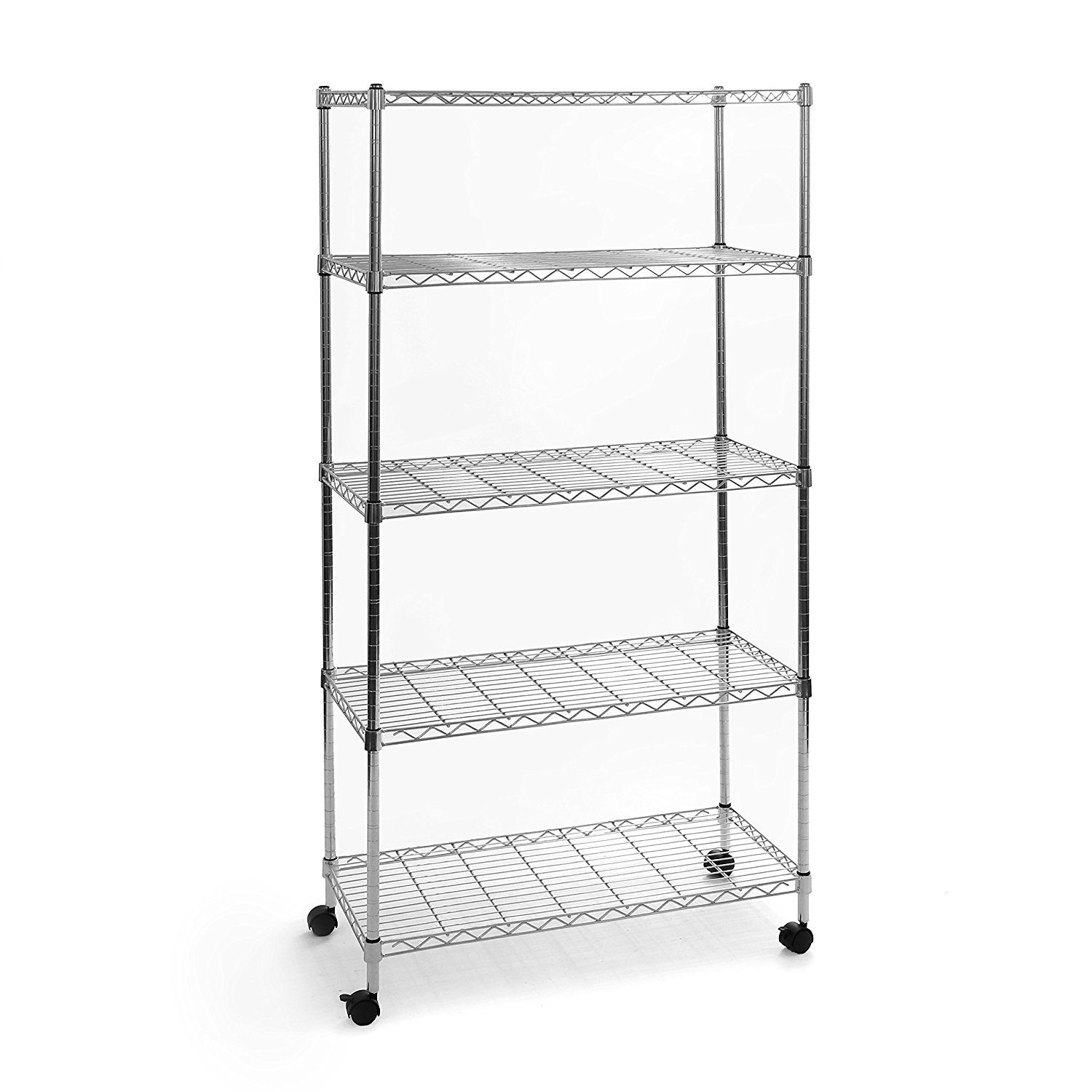 Seville Classics 5-Tier UltraZinc Steel Wire Shelving with Wheels Only ...