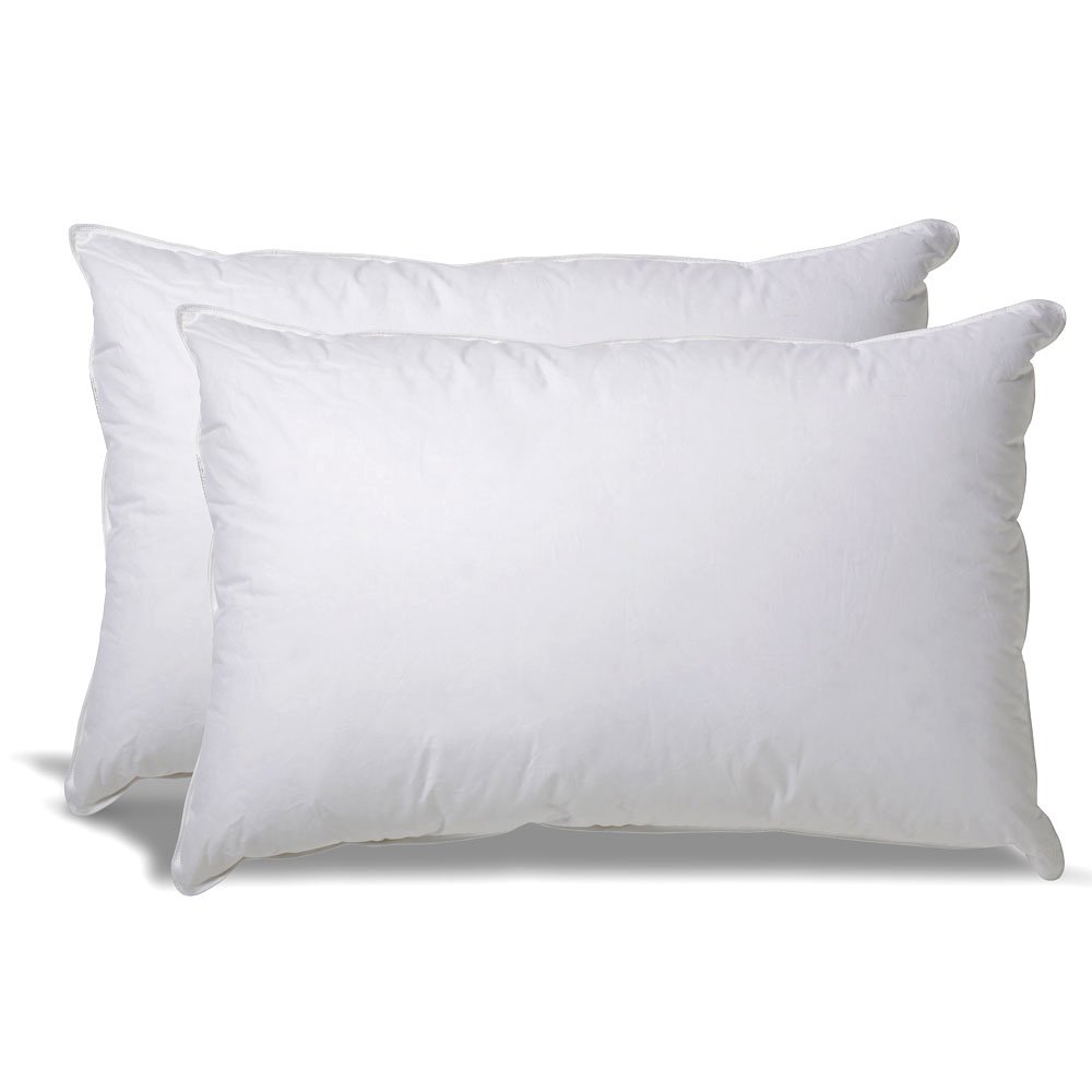 Overfilled Down Alternative Back \/ Set of 2 Side Sleeper Pillow - Hypoallergenic Fill - 100% 