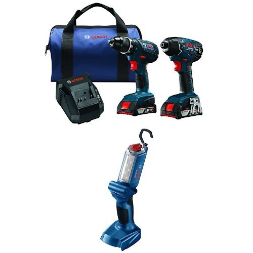 Bosch 18Volt Cordless Drill Driver/Impact Combo Kit with 2 Batteries, 18V Charger, Blue