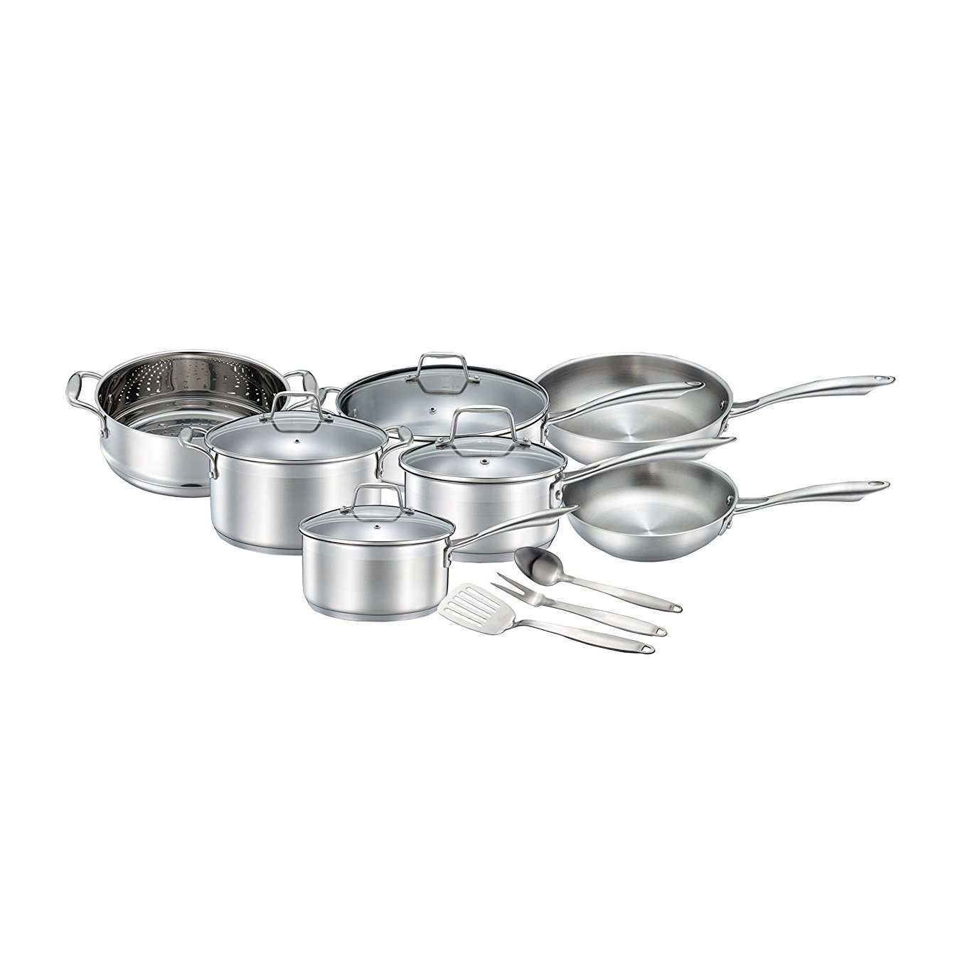 gray pots and pans set