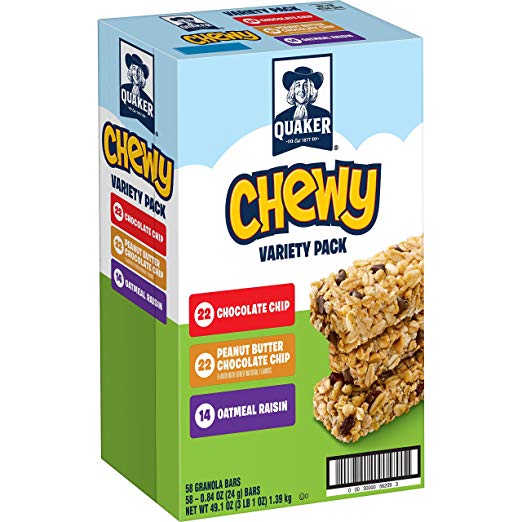Quaker Chewy Granola Bars, Variety Pack, 58 Count $7.03