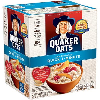 Quaker Oats, Quick 1-Minute Oatmeal, Breakfast Cereal, 55 Servings, Two ...