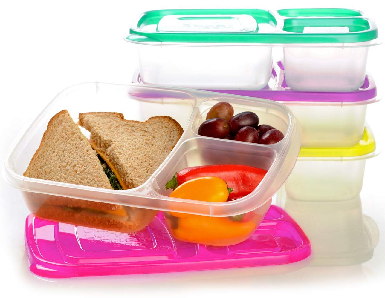 EASYLUNCHBOXES BENTO LUNCH BOX CONTAINERS, SET OF 4