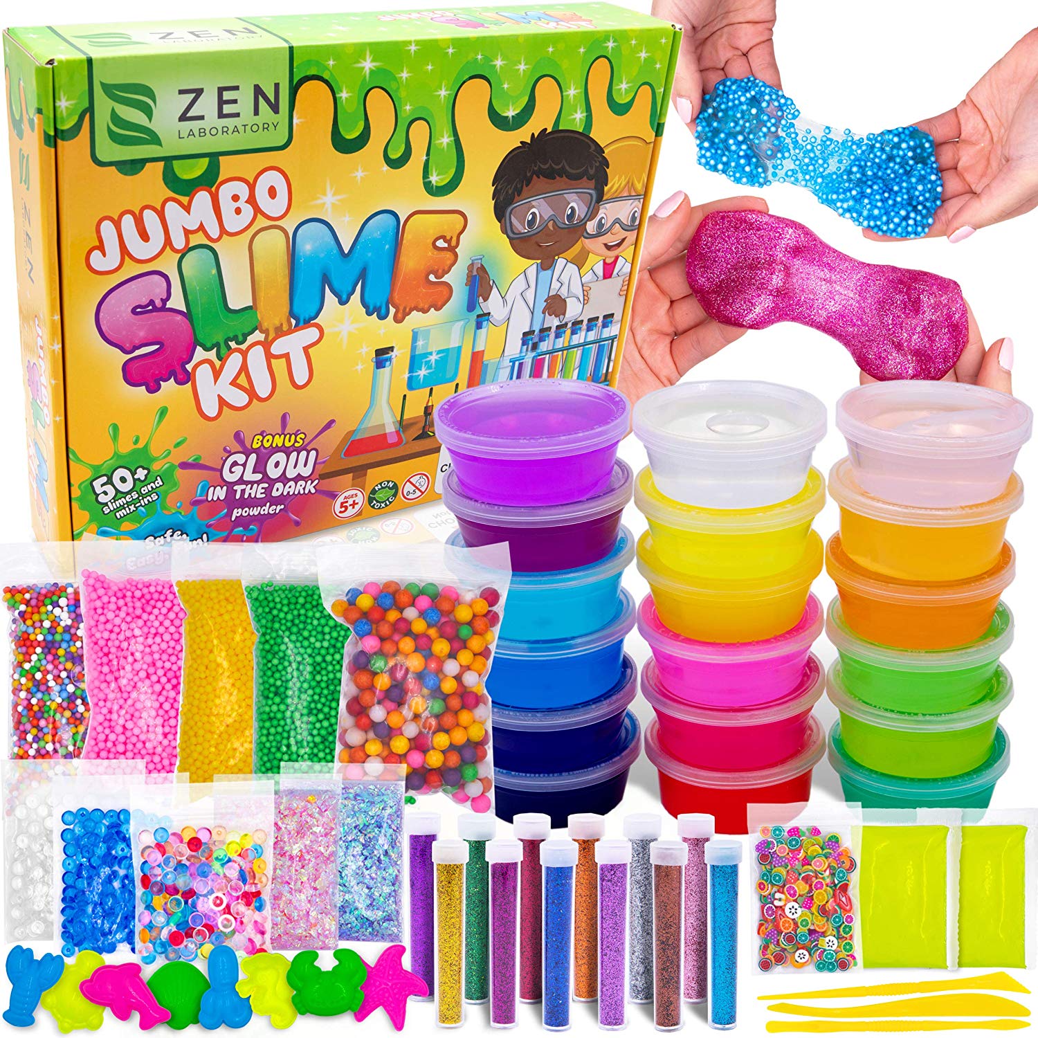 DIY Slime Kit for Girls Boys - Ultimate Glow in The Dark Glitter Slime ...