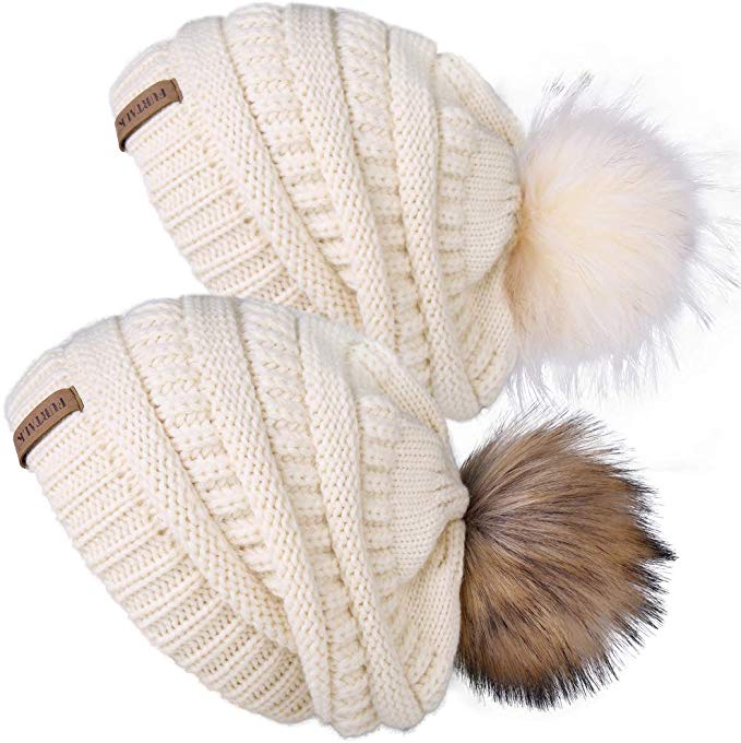 FURTALK Womens Winter Knit Slouchy Beanie Hats Lightning Deal 2 pack ...