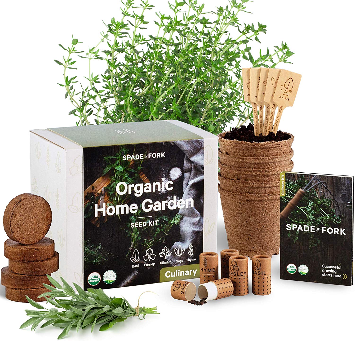 Indoor Herb Garden Starter Kit Certified 100 USDA Organic Non GMO