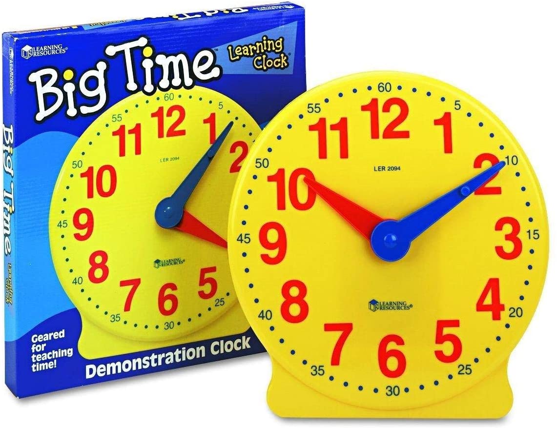 Learning Resources Big Time Learning Clock, 12 Hour, Basic Math