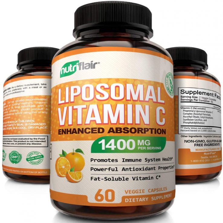 NutriFlair Liposomal Vitamin C 1400mg - High Absorption, Fat Soluble ...