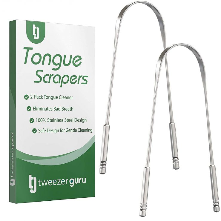 Tongue Scraper Professional Stainless Steel Tongue Cleaner by Tweezer