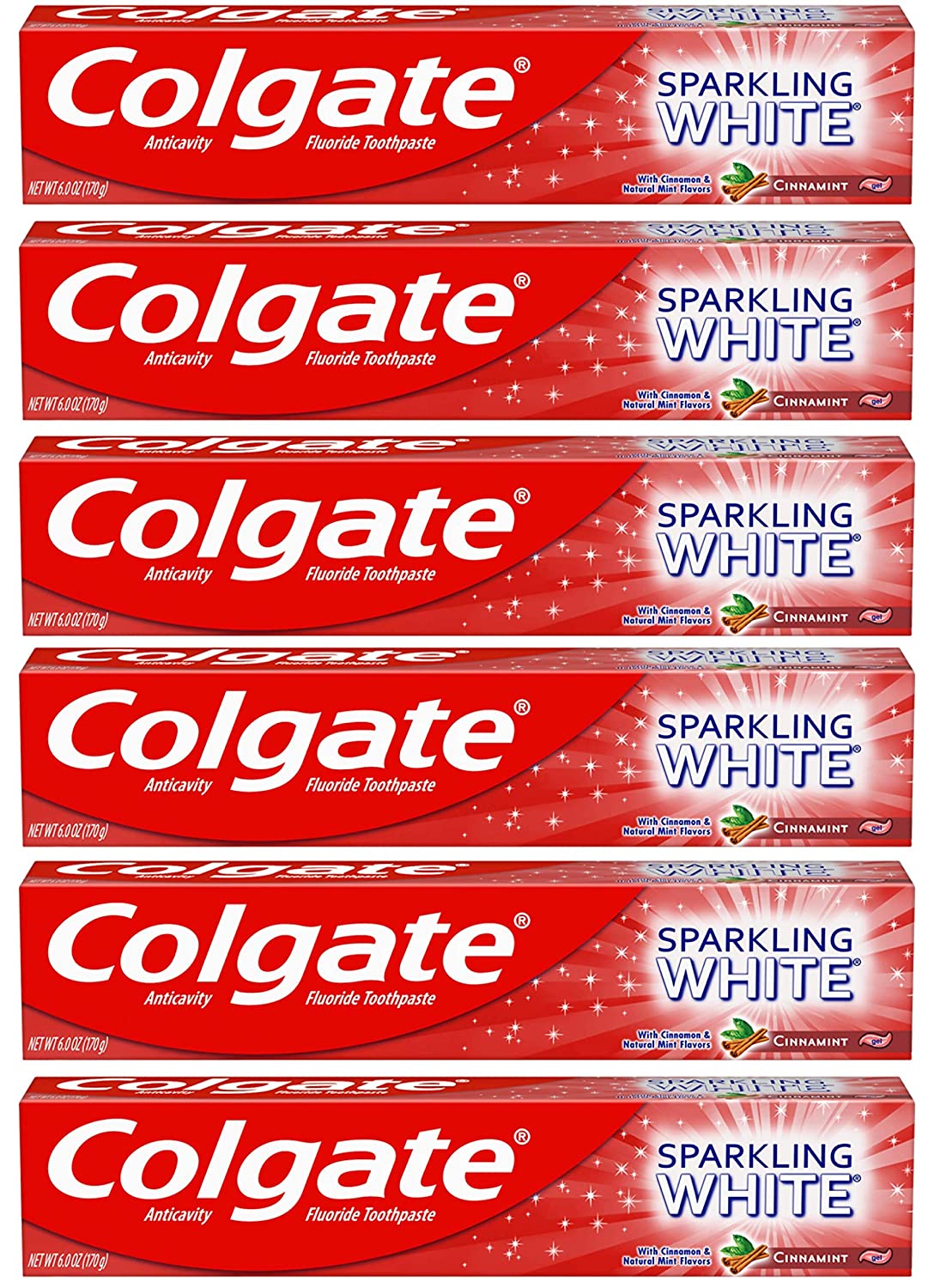 Colgate Sparkling White Whitening Toothpaste, Cinnamon - 6 ounce (6 ...