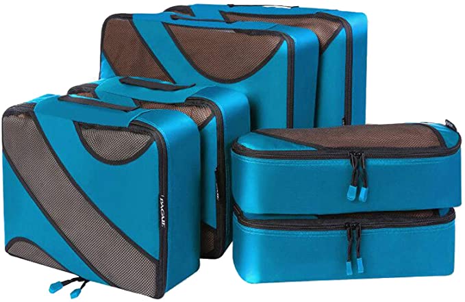 BAGAIL 6 Set Packing Cubes,3 Various Sizes Travel Luggage Packing Organizers 