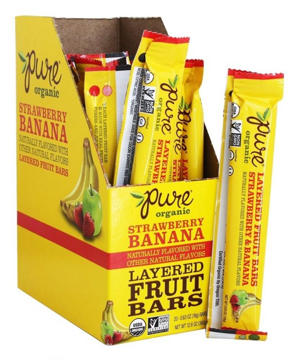 Pure Organic Strawberry Banana Layered Fruit Bar Organic, GlutenFree