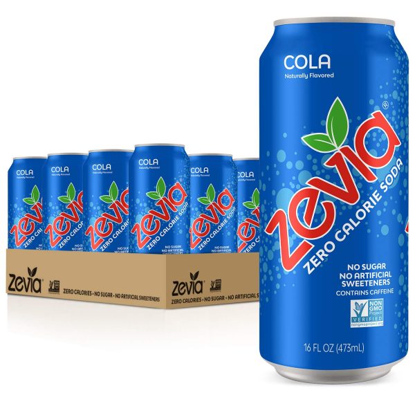 Zevia Cola, Zero Calorie, Zero Sugar, Naturally Sweetened, Carbonated ...