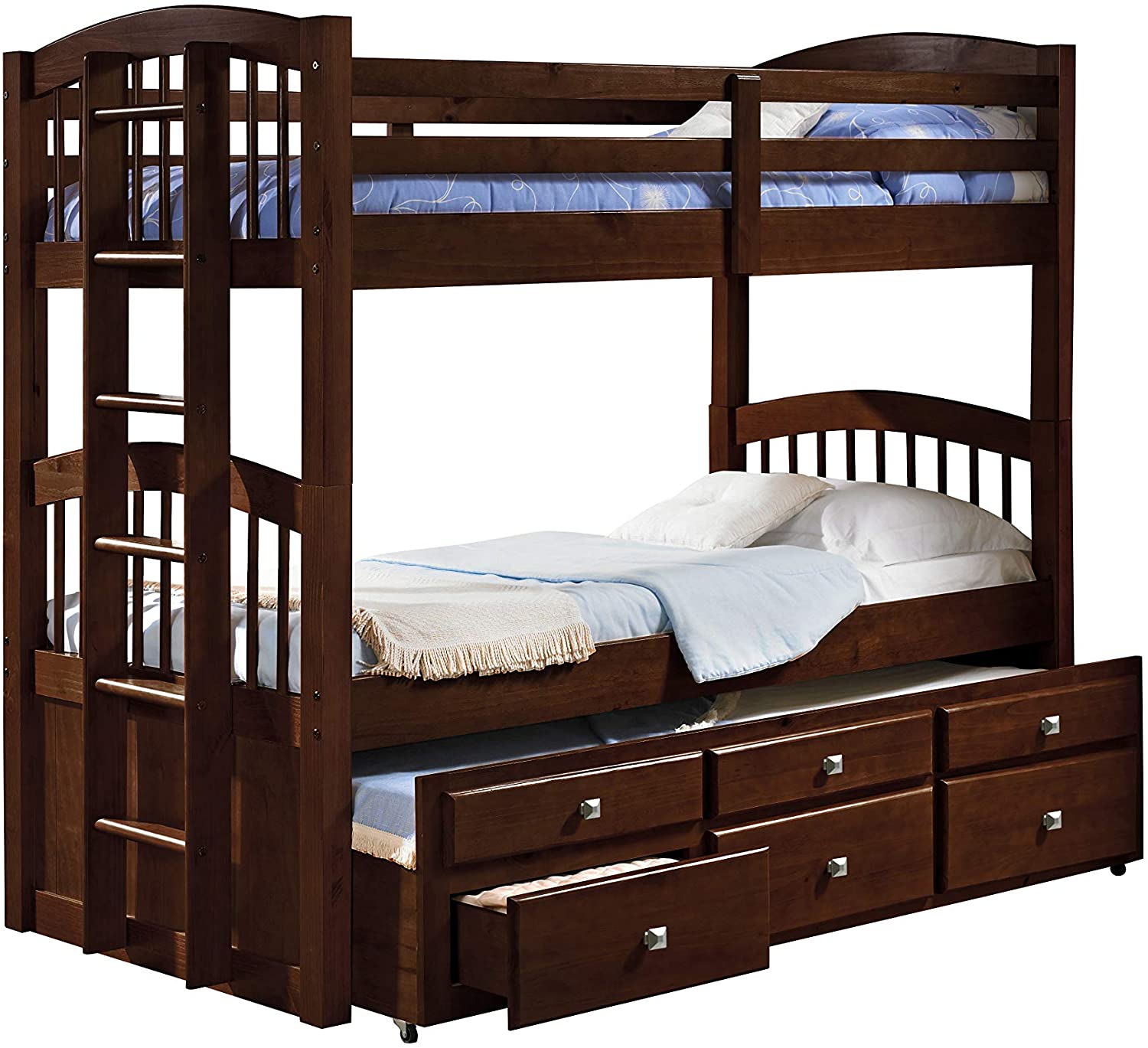 Donco Kids 134-3-Ttcp Angelica Captains Trundle Bunk Bed, Twin/Twin ...