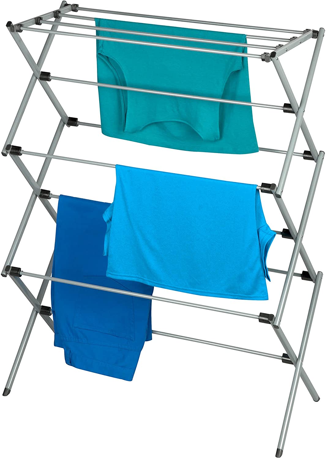 HoneyCanDo Large Folding Drying Rack, Silver/White 20.59