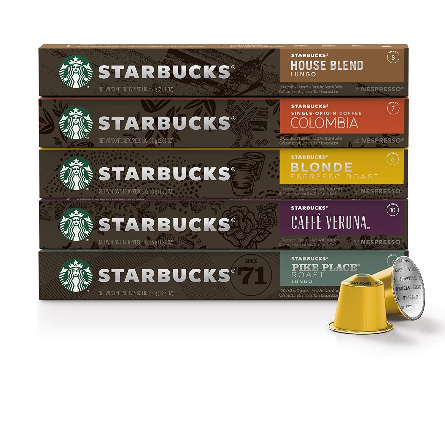 Starbucks by Nespresso, Favorites Variety Pack (50-count single serve ...